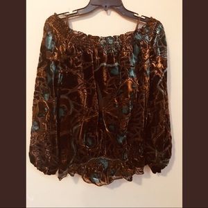 A  two piece velvet top